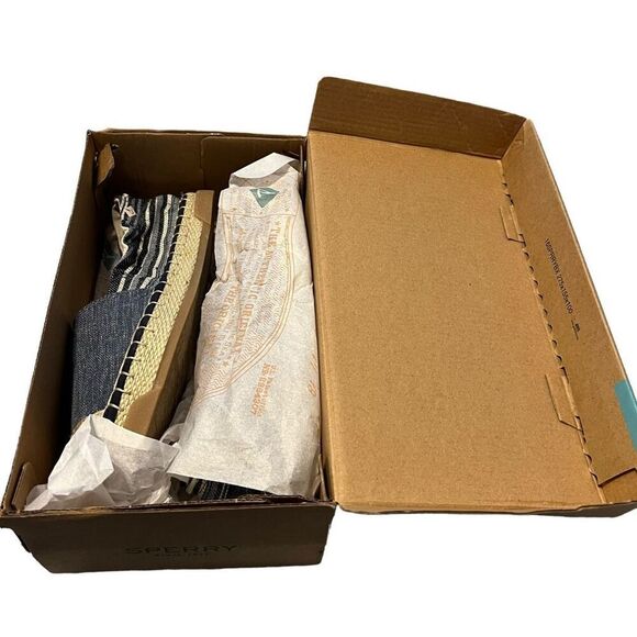 Sperry Laurel Reef Espadrille Flats 6 Blue Fabric Slip On Round Toe shoes - Picture 7 of 12